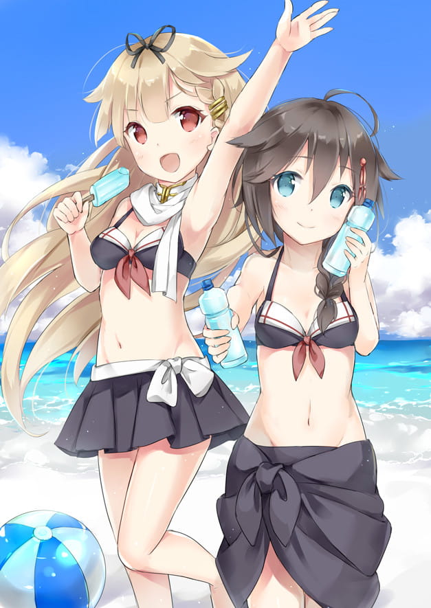 稳如poi~舰队Collection 舰娘夕立动漫手机壁纸下载(1)