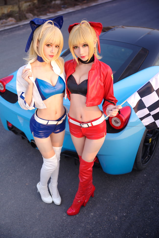 吾王和暴君 我选法拉利 fgo 尼禄&saber cosplay