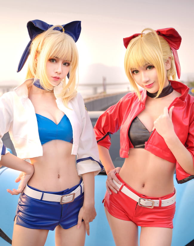 吾王和暴君 我选法拉利 fgo 尼禄&saber cosplay