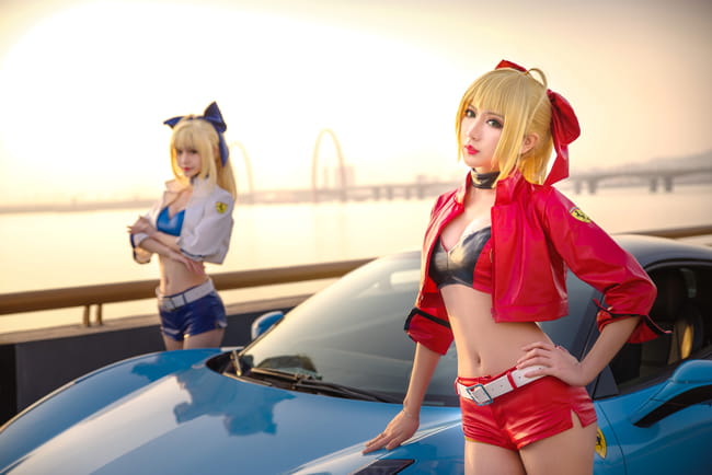吾王和暴君 我选法拉利 fgo 尼禄&saber cosplay