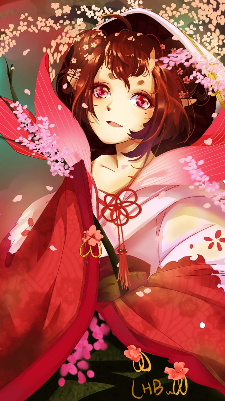 春桃化妖 阴阳师桃花妖手机壁纸