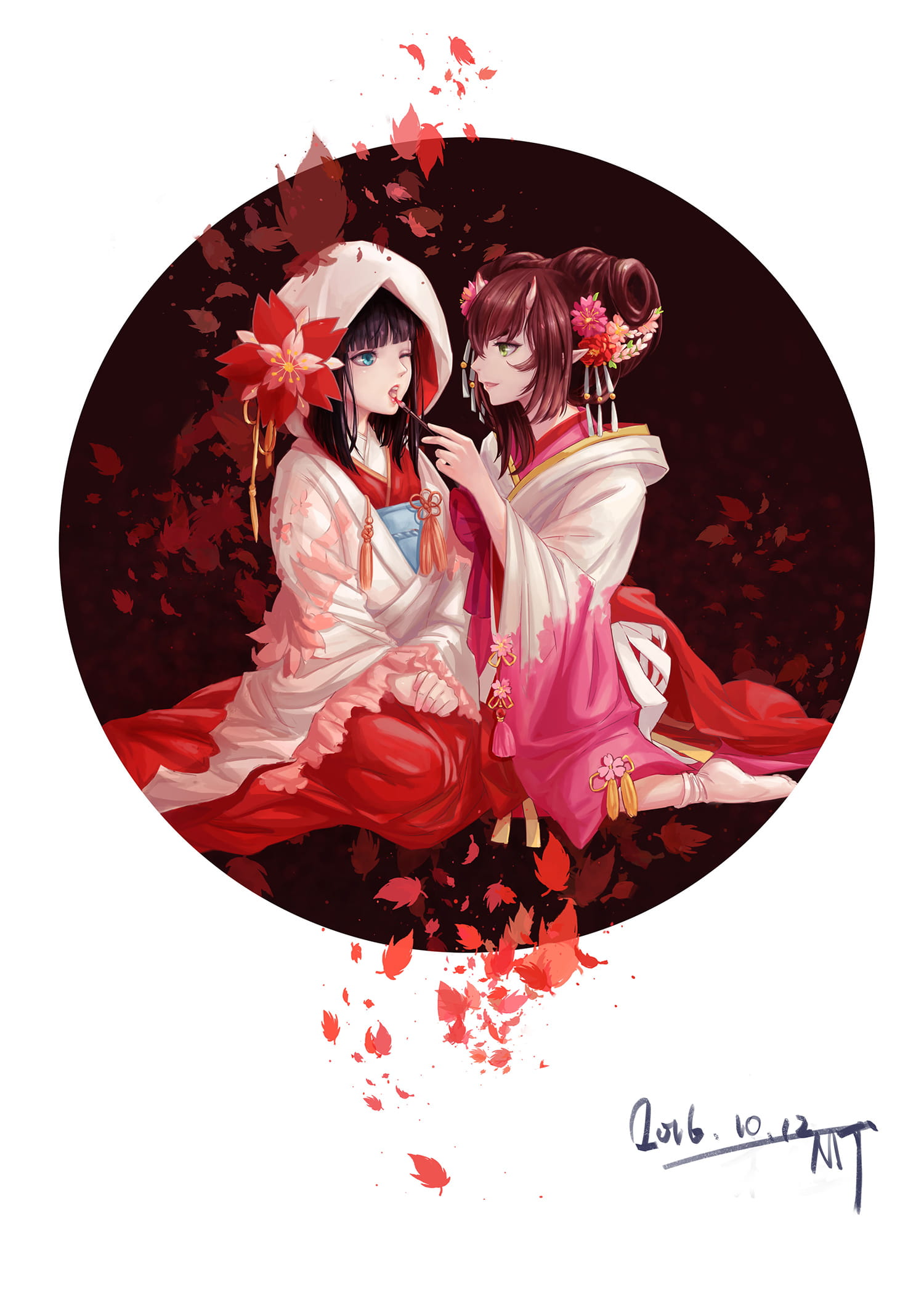 春桃化妖 阴阳师桃花妖手机壁纸