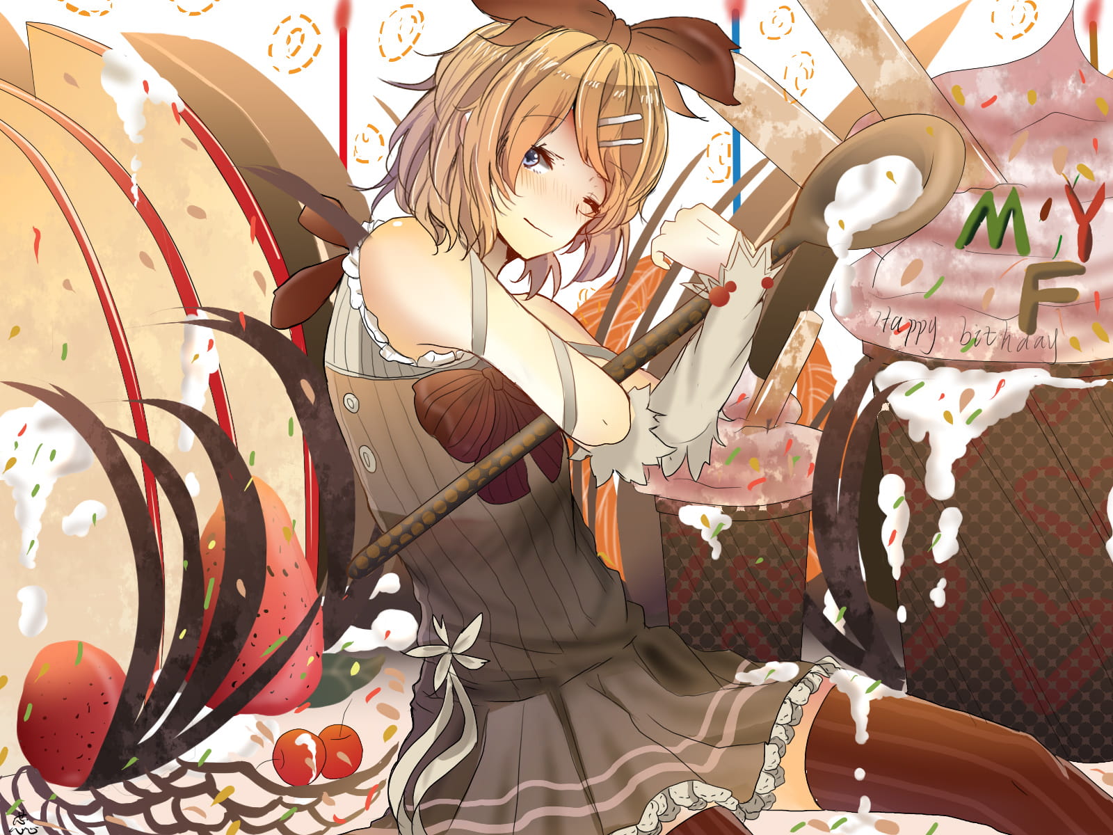 V家镜音双子 镜音铃电脑壁纸下载(1)