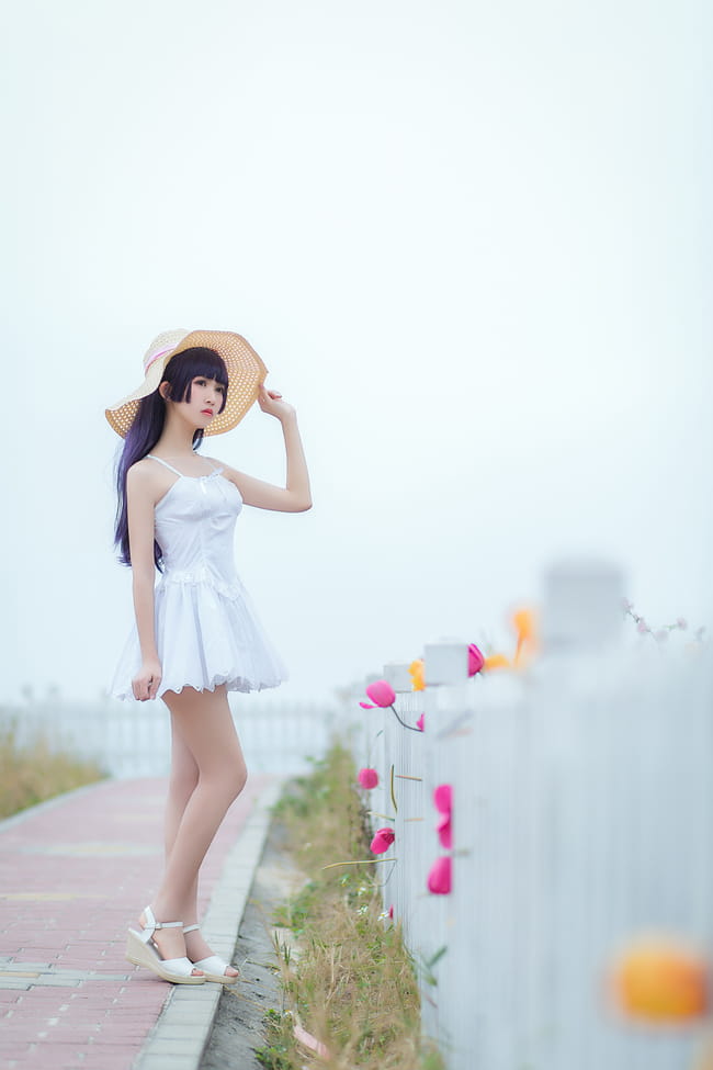 我的妹妹不可能那么可爱 五更琉璃黑猫白裙COS