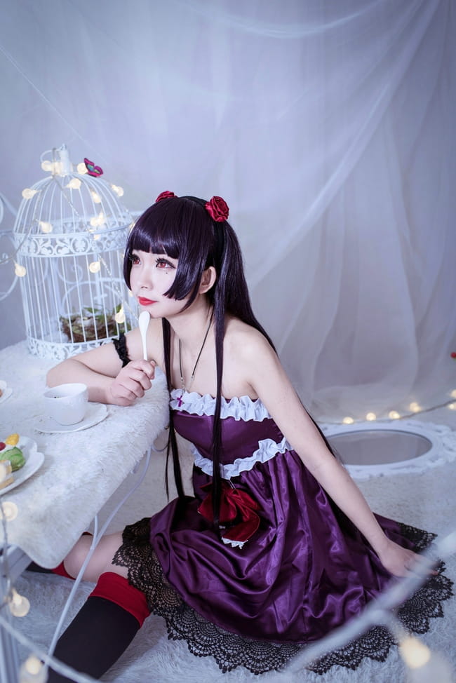 五更琉璃黑猫 日常室内写真cos