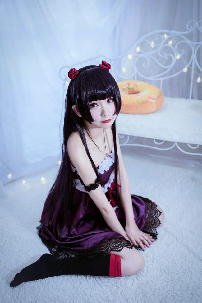 五更琉璃黑猫 日常室内写真cos