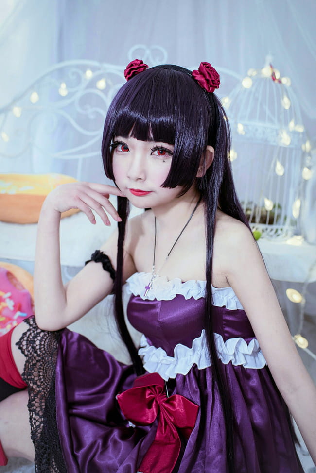 五更琉璃黑猫 日常室内写真cos