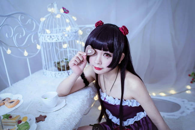 五更琉璃黑猫 日常室内写真cos