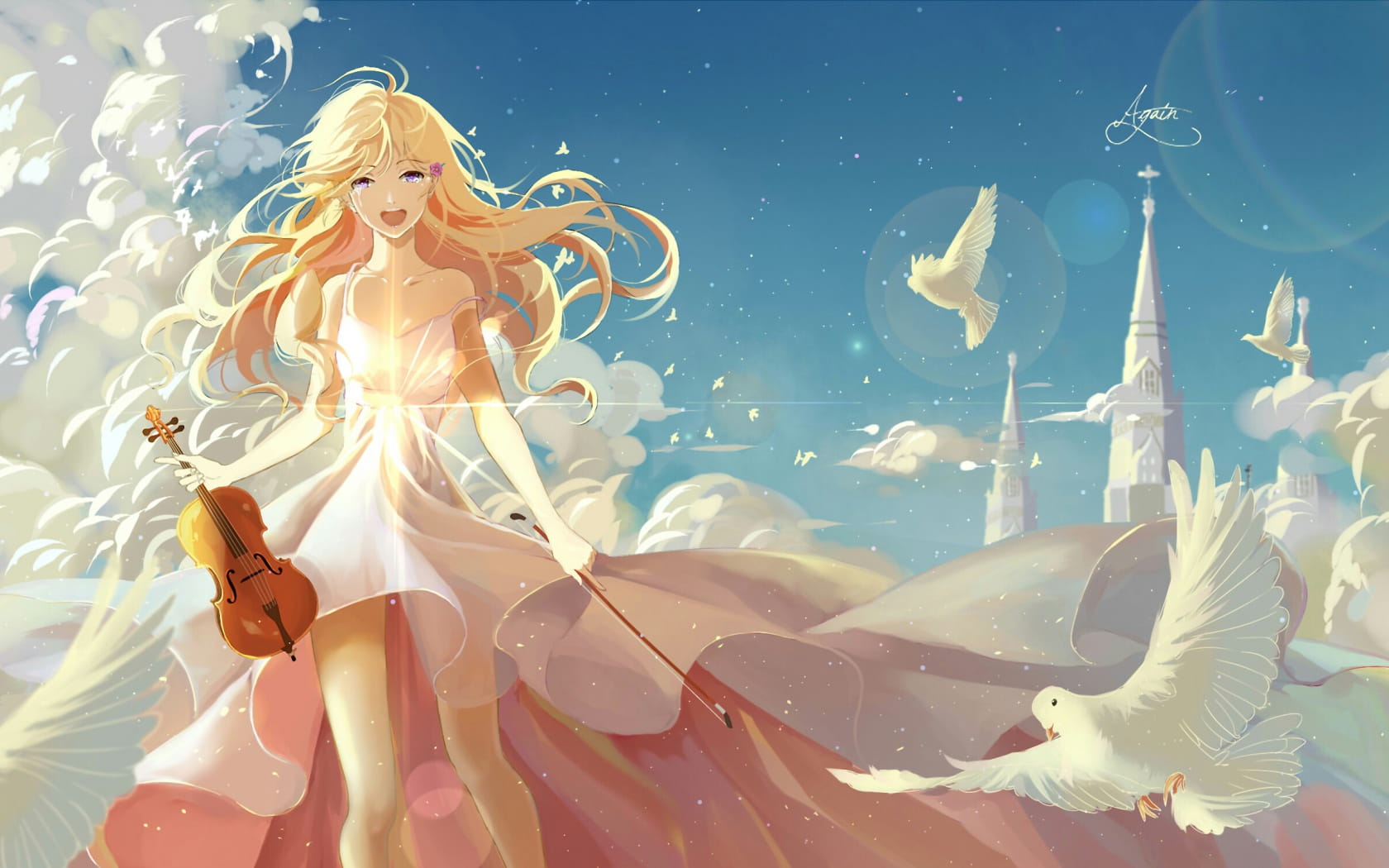 和你相遇的春天 四月是你的谎言 宫园薰电脑壁纸(1)