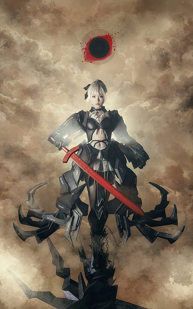 超帅黑saber Saber alterCOSPLAY