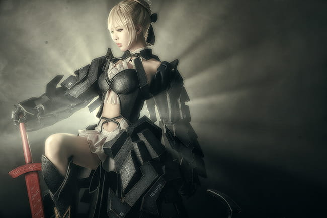 超帅黑saber Saber alterCOSPLAY
