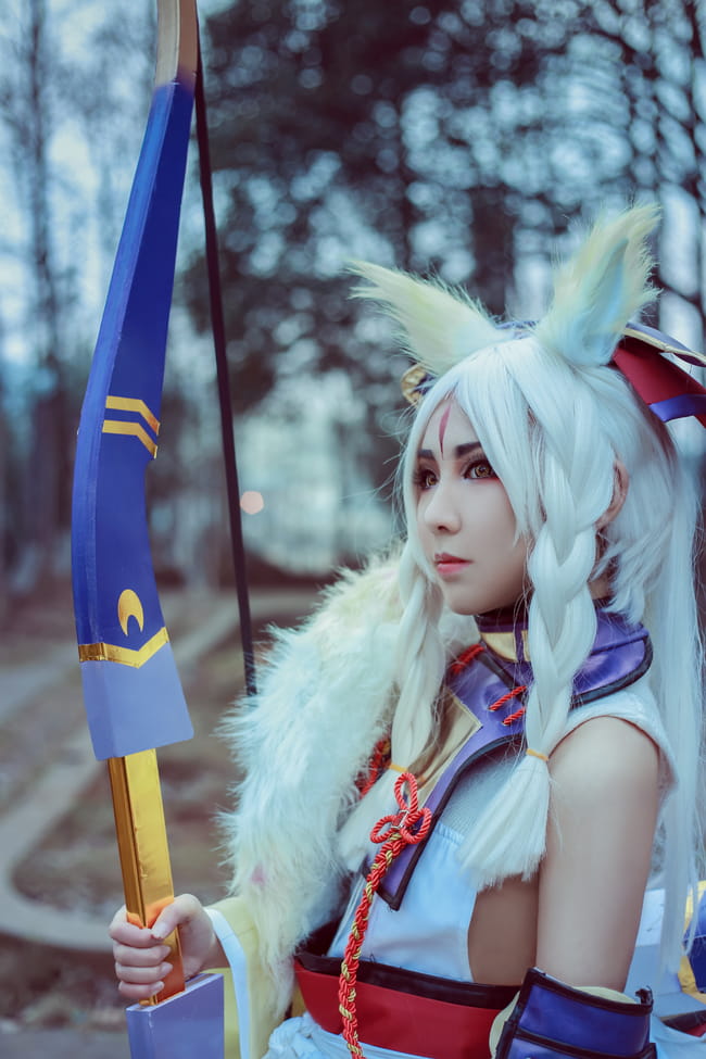 用足，胴造，备弓，起弓，拉弓，会，离，残心---阴阳师白狼