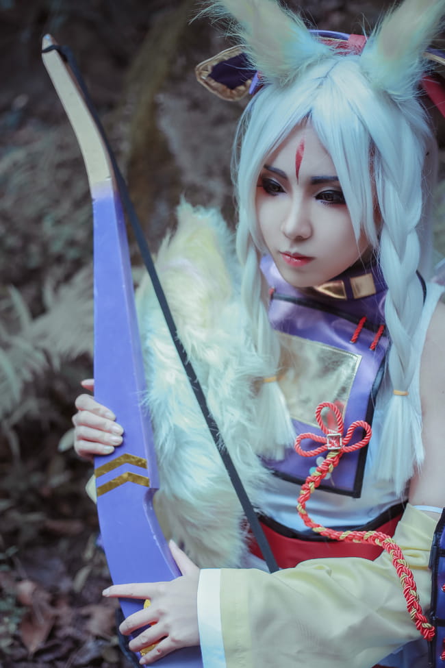 用足，胴造，备弓，起弓，拉弓，会，离，残心---阴阳师白狼