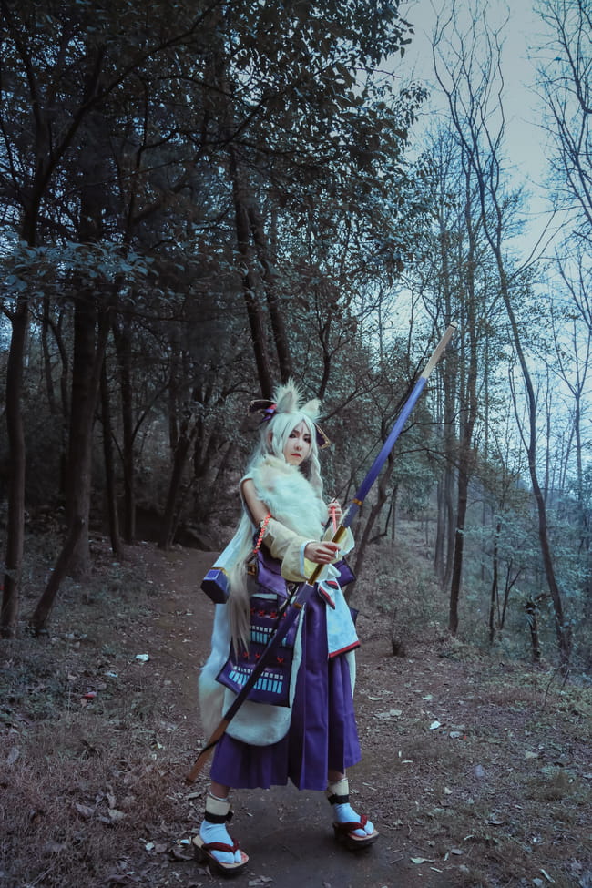 用足，胴造，备弓，起弓，拉弓，会，离，残心---阴阳师白狼