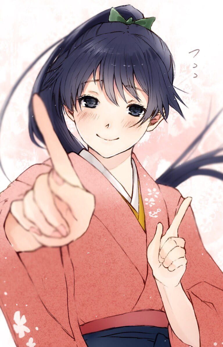 秀色可餐的动漫和服美少女手机壁纸