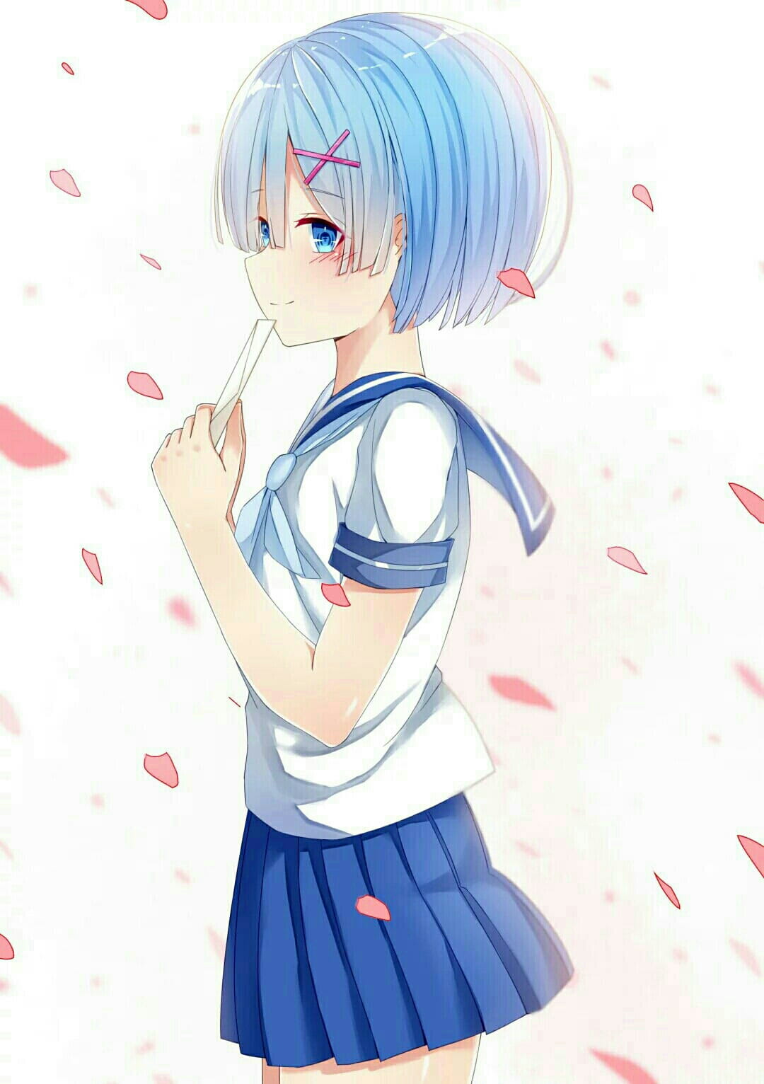 白嫩少女娇羞脸手机壁纸