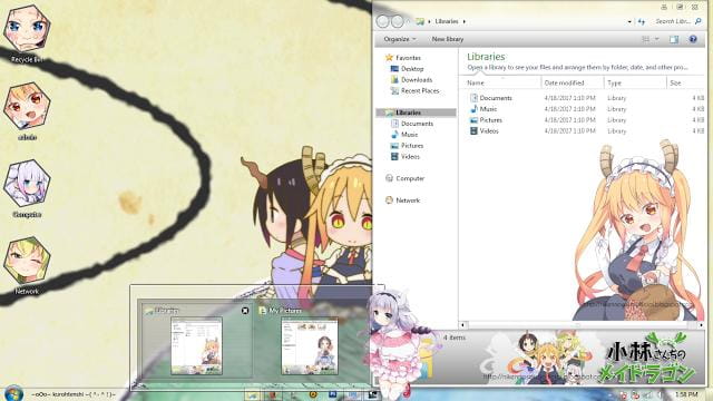 小林家的女仆龙 win7电脑主题下载