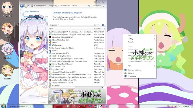 小林家的女仆龙 win7电脑主题下载