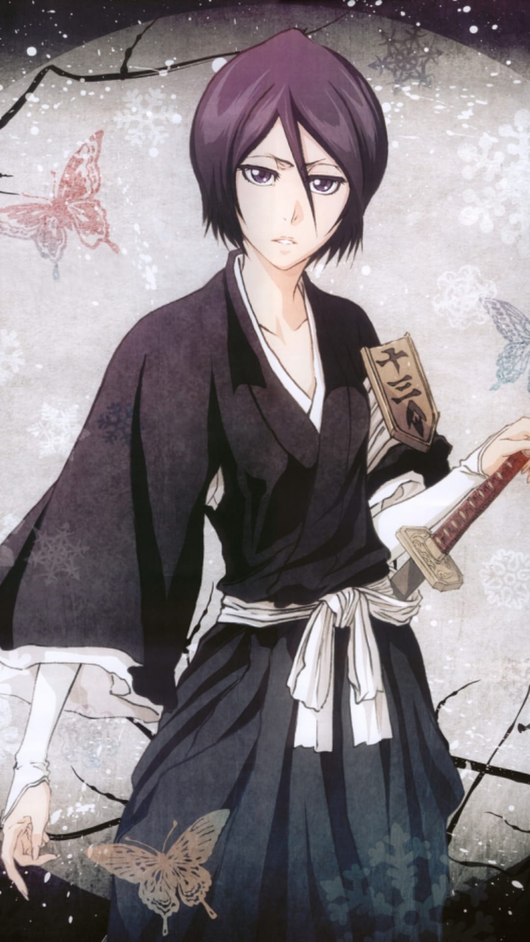 面带微笑的二次元美少女手机壁纸