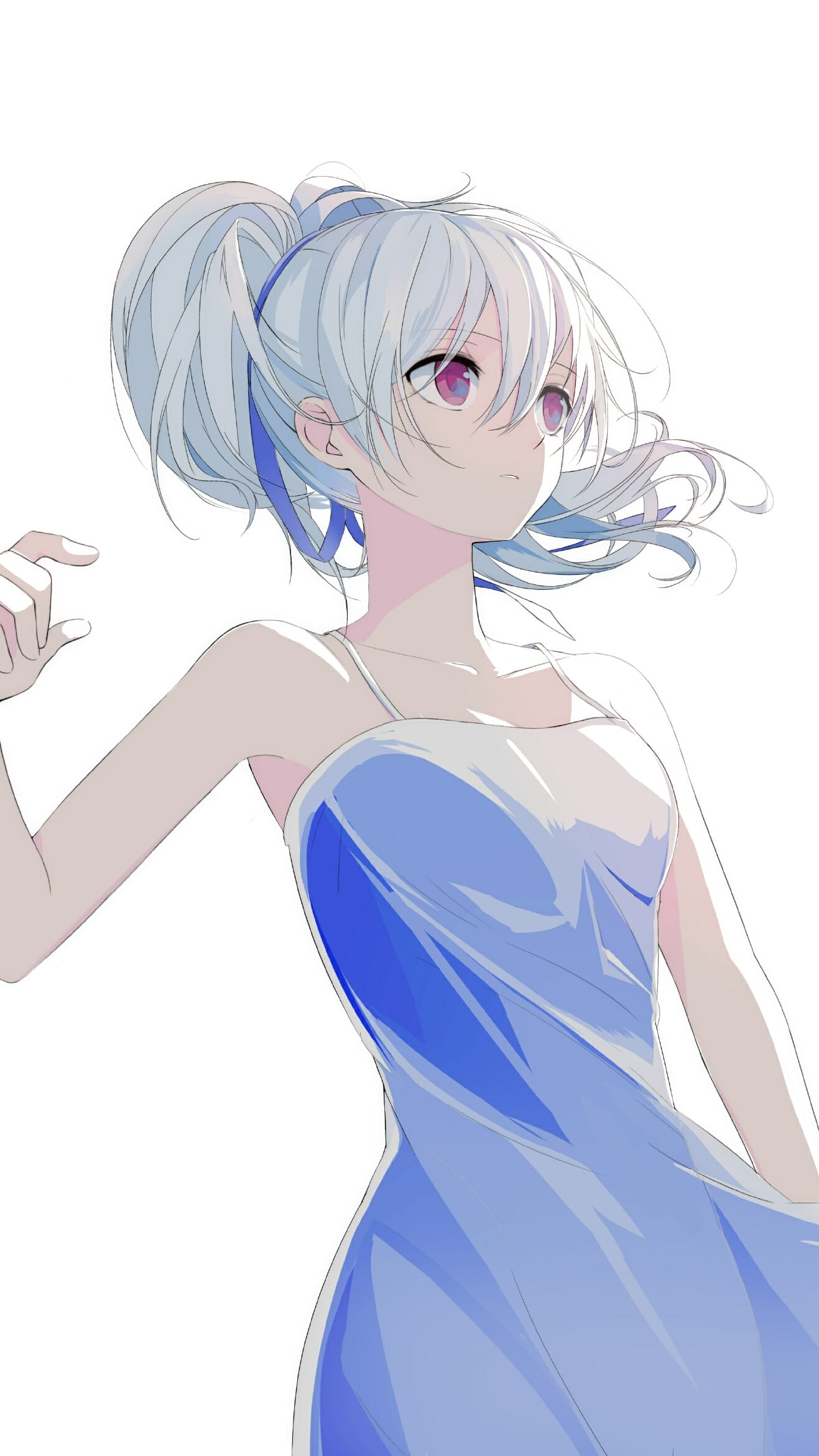 面带微笑的二次元美少女手机壁纸