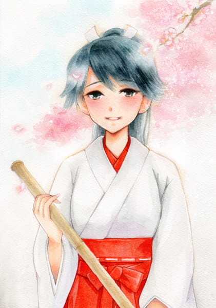 樱花树下的那可爱的少女手机壁纸