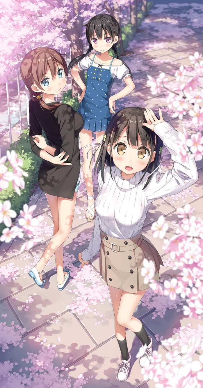 樱花树下的那可爱的少女手机壁纸