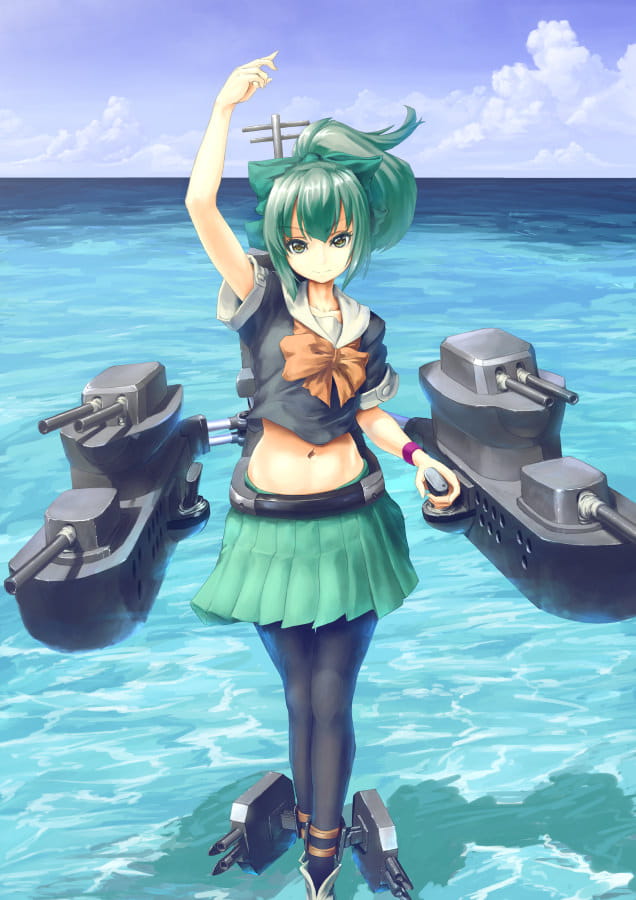 虽然胸部不理想的舰娘——夕张蜜瓜高清手机壁纸