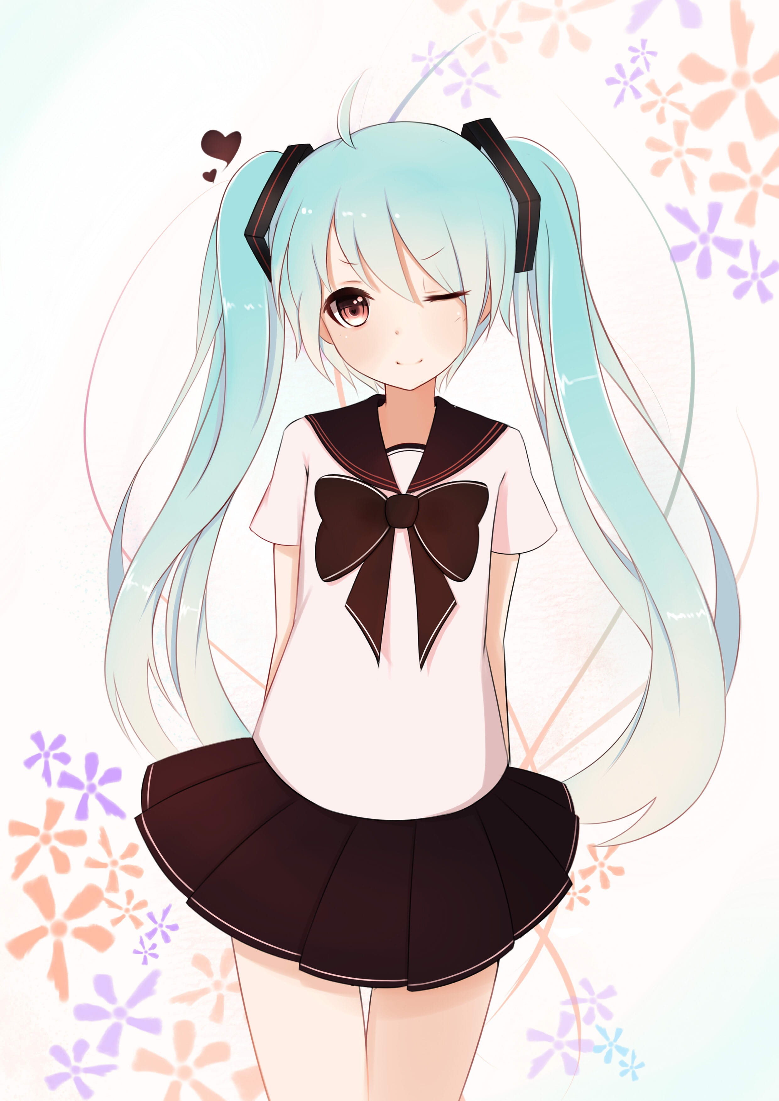 初音跳起时那迷之微笑高清手机壁纸(1)