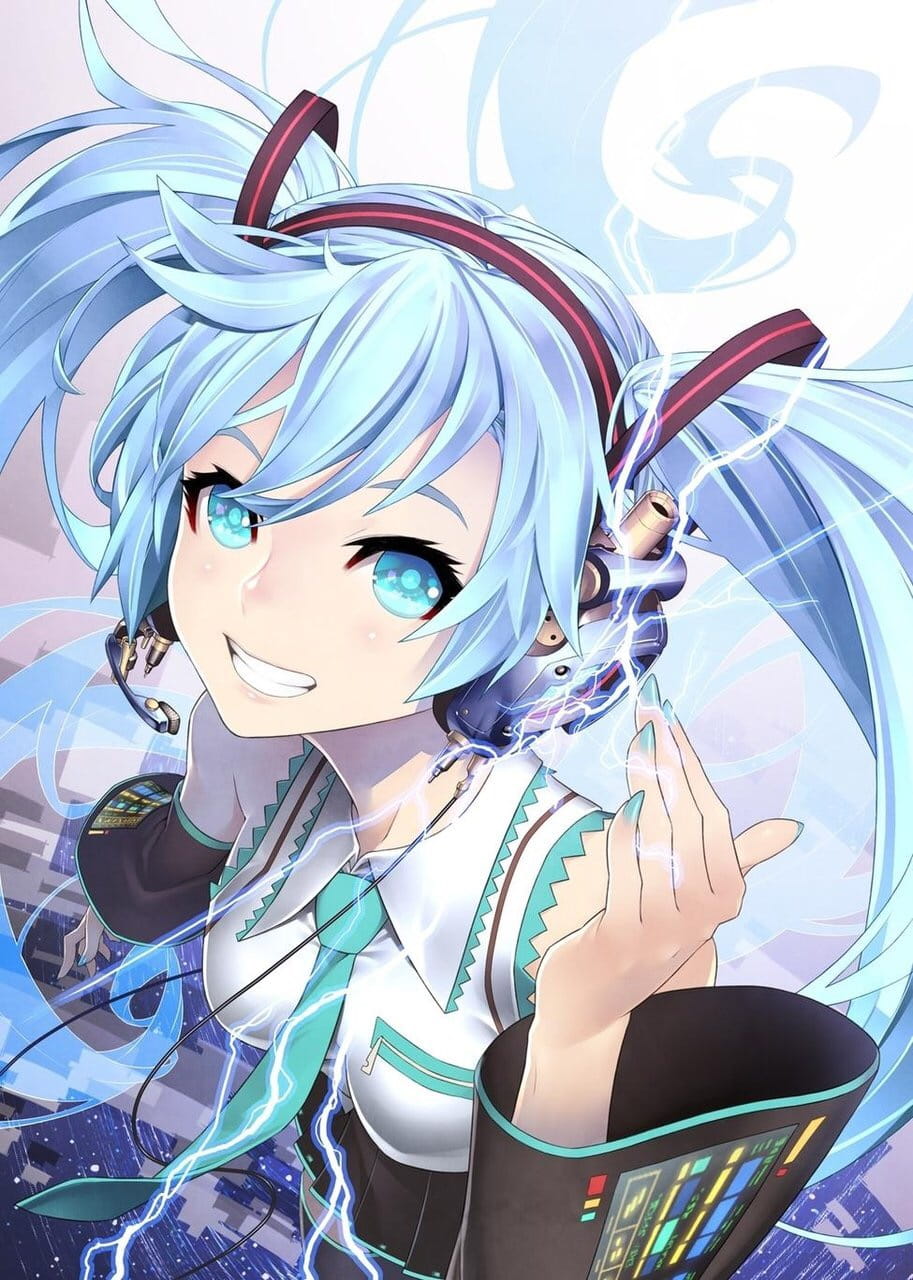 初音跳起时那迷之微笑高清手机壁纸(1)
