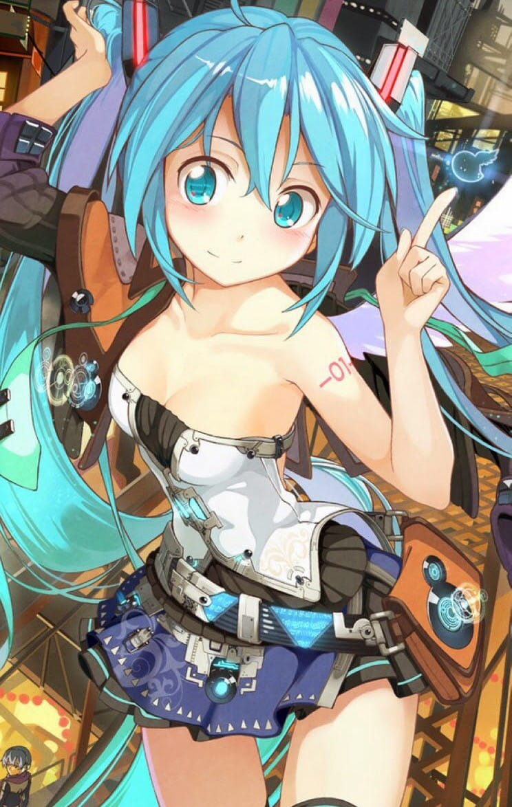 初音跳起时那迷之微笑高清手机壁纸(1)