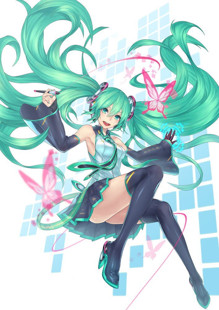 初音跳起时那迷之微笑高清手机壁纸(1)