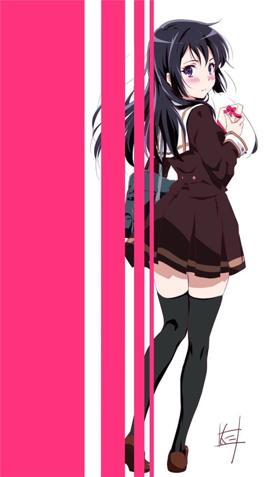 动漫少女送你爱心巧克力你接受吗？情人节限定壁纸(1)