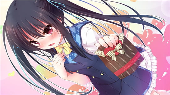 动漫少女送你爱心巧克力你接受吗？情人节限定壁纸(1)