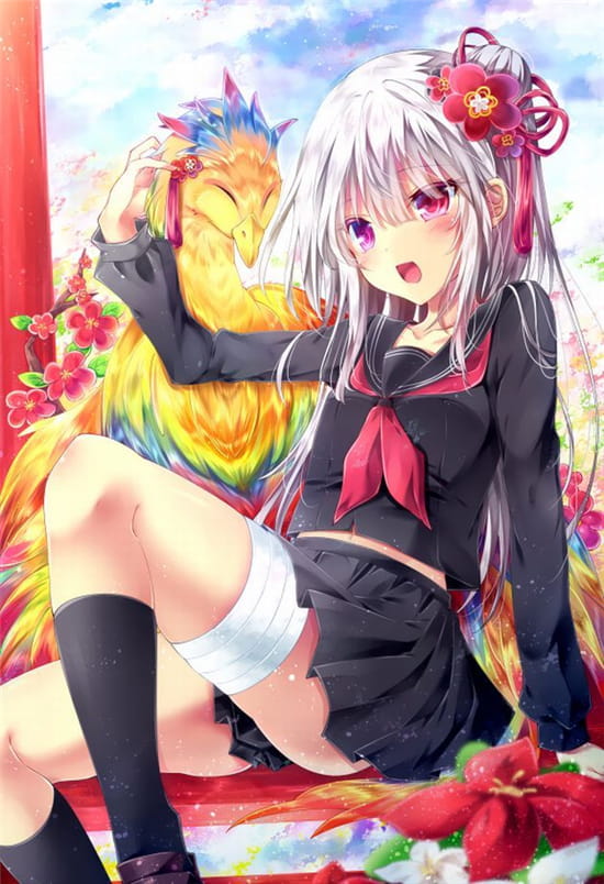 动漫丸子头少女手机壁纸