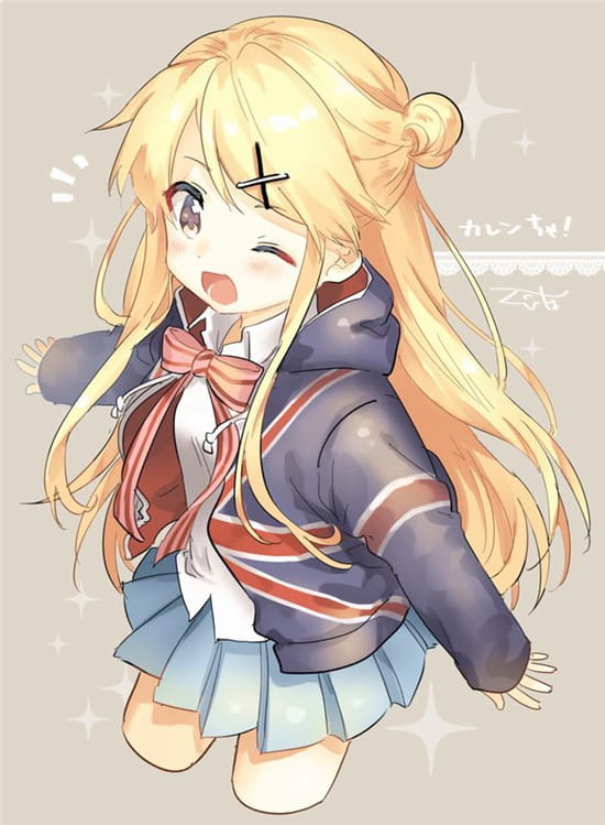 动漫丸子头少女手机壁纸