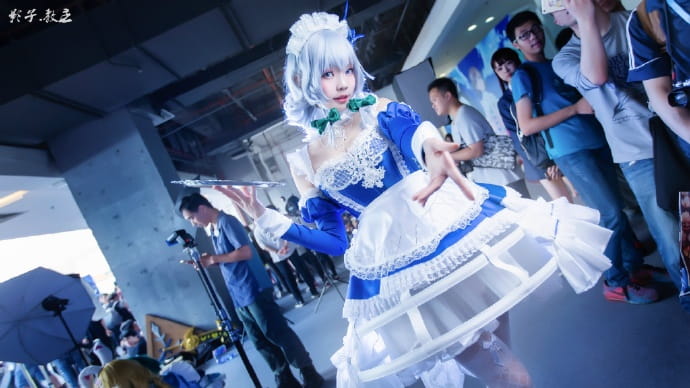 十六夜咲夜蓝宝石礼服COS