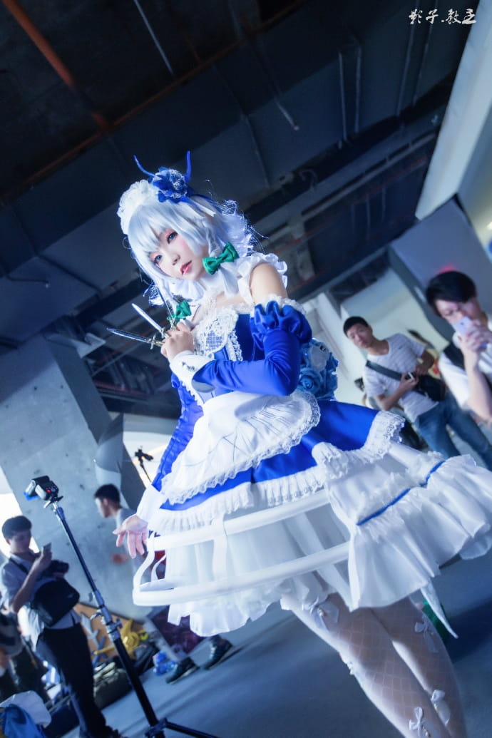 十六夜咲夜蓝宝石礼服COS