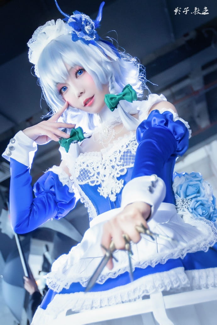十六夜咲夜蓝宝石礼服COS