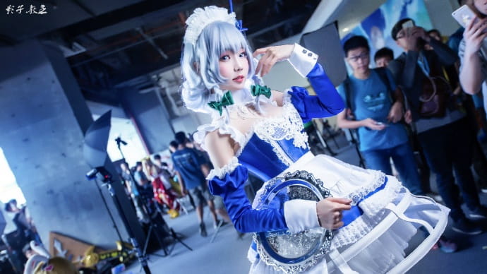 十六夜咲夜蓝宝石礼服COS