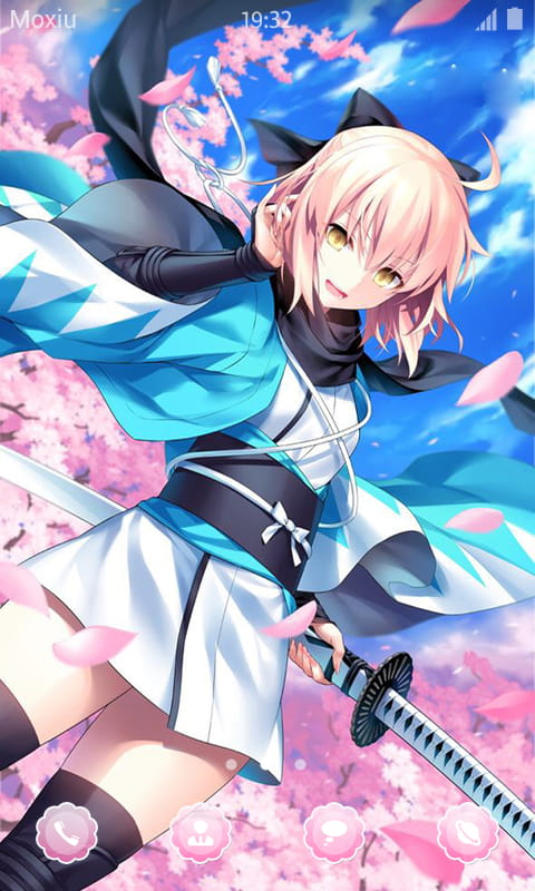 Fate/GO 樱Saber冲田总司 萌化安卓手机主题