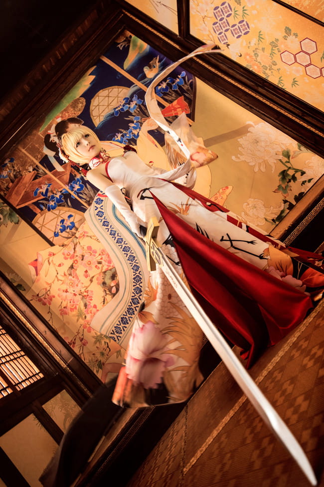 FGO 仙鹤礼装 Saber 阿尔托利亚 COS