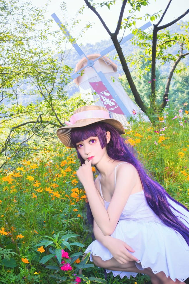 cos正片 黑猫白裙