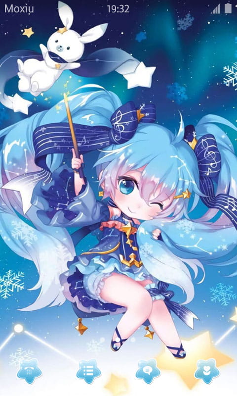 星の雪初音 Q版安卓手机主题下载
