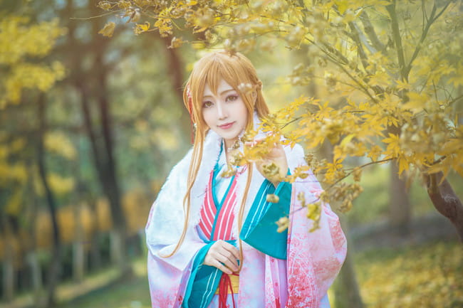 刀剑神域 亚丝娜·新年和服 COS