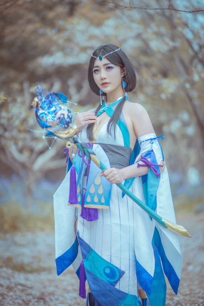 阴阳师 八百比丘尼·苍之雀羽 COS