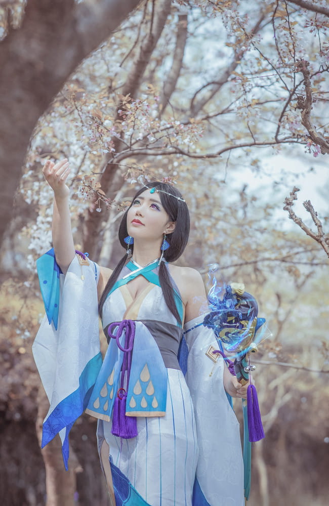 阴阳师 八百比丘尼·苍之雀羽 COS
