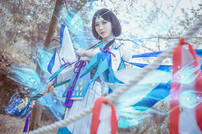 阴阳师 八百比丘尼·苍之雀羽 COS