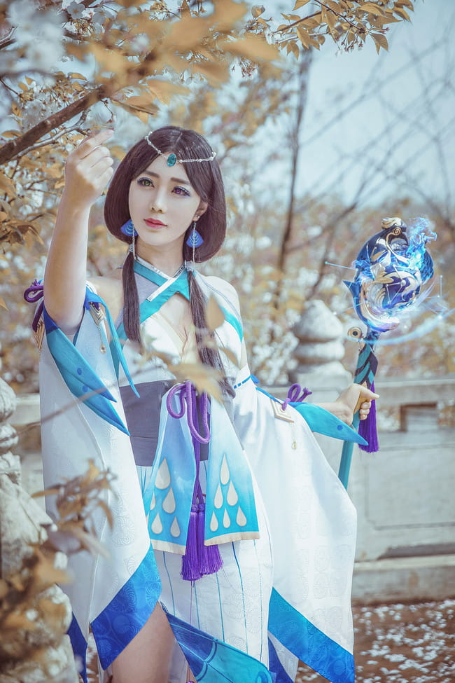 阴阳师 八百比丘尼·苍之雀羽 COS