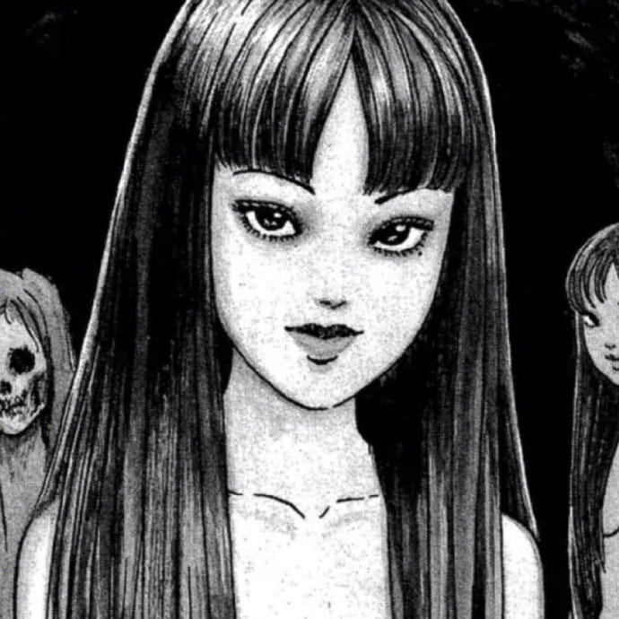 日系黑白病娇女生头像