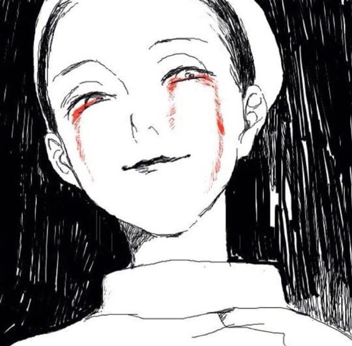 日系黑白病娇女生头像